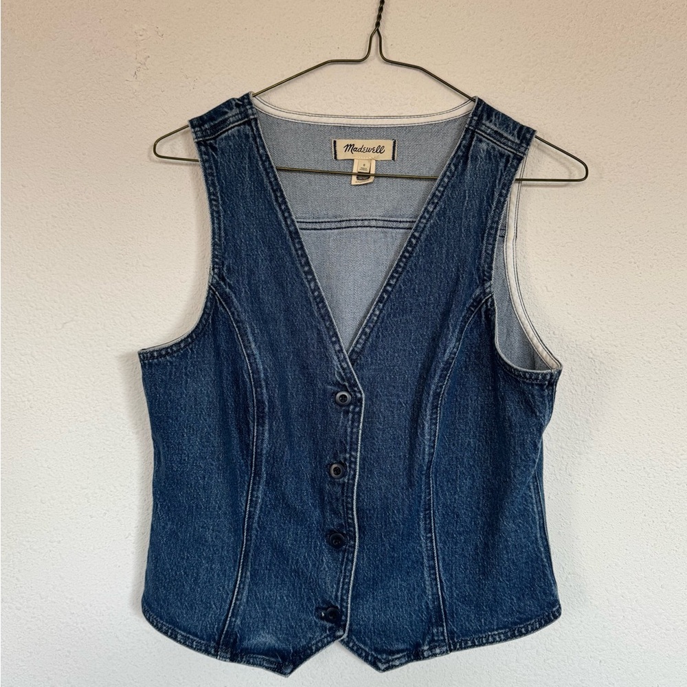 Madewell Dark Indigo Denim Button Vest